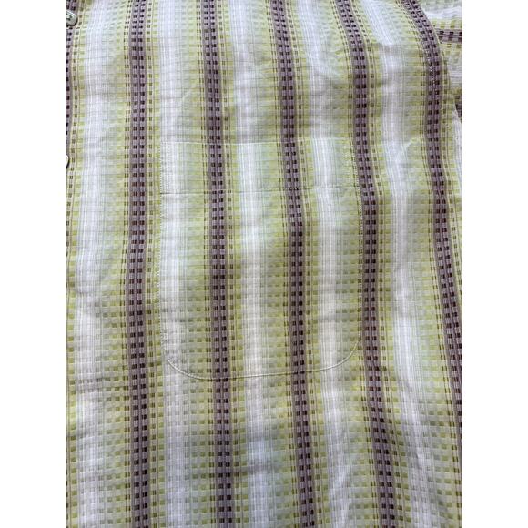 Luchiano Visconti DESIGNER BUTTON UP‎ SHIRT Mens L Striped Colorful Green - Picture 3 of 7